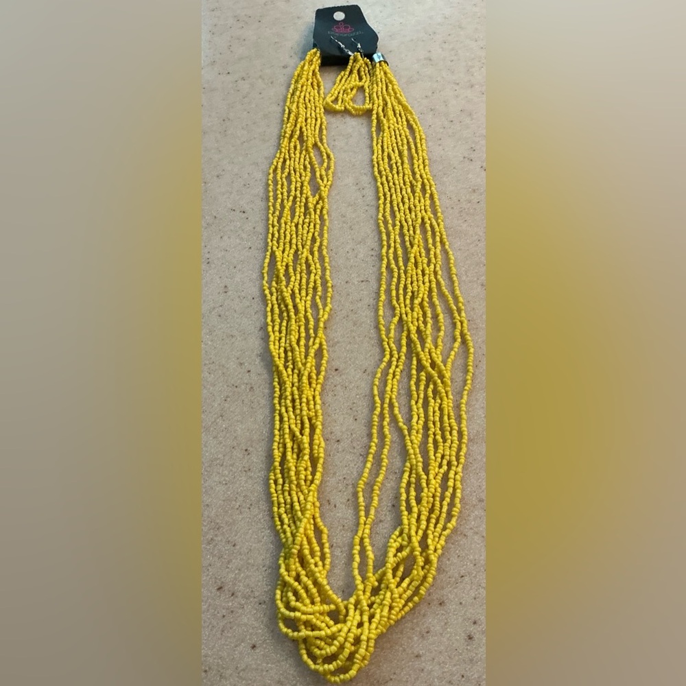 Paparazzi Vibrant Yellow Beaded Necklace